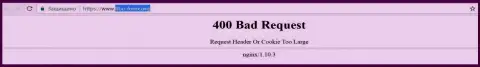 Официальный web-ресурс валютного брокера Fibo Forex несколько суток недоступен и выдает - 400 Bad Request (неверный запрос)