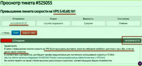 Хостинг-провайдер оповестил, что VPS web-сервер, на котором размещался интернет-сайт Forex-Brokers.Pro урезан по скорости